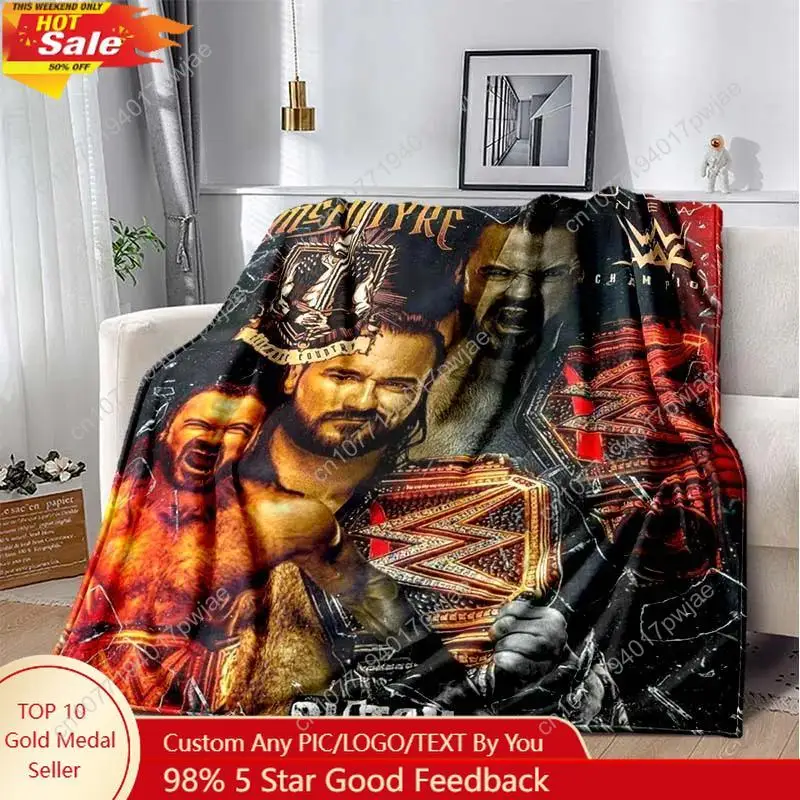 

Wrestling Entertainment WWE Printed Comfortable Soft Blanket Sofa Bed Home Soft Blanket Warm Seasons Portable Custom blankets