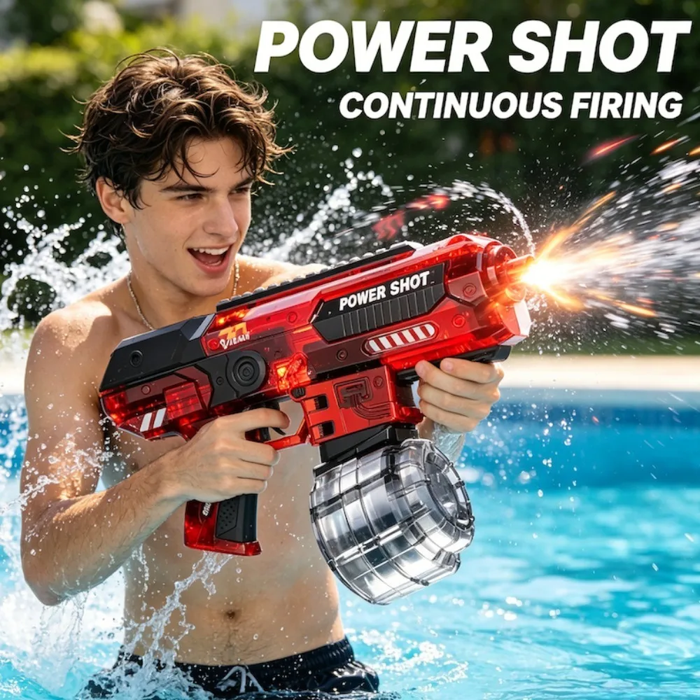 Electric Water Gun Toy Long-Range Fully Automatic Watergun Continuous Shooting Water Games for Summer Pool & Backyard Battles