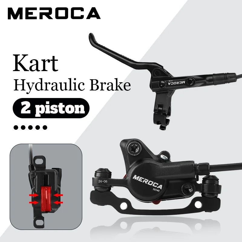 

MEROCA Kart 2-piston Hydraulic Left Rear Brake Lever 1450mm Brake 2 piston mtb brakes For Brake discs 140mm Kart accessories