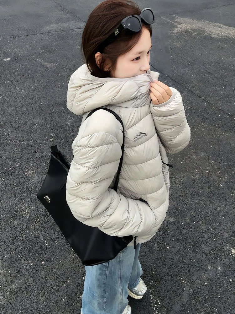 

Thickened Warm Hooded down Jacket Couples Outerwear Korean Style Lightweight Padded Cotton Coat Men Women Winter Clothes