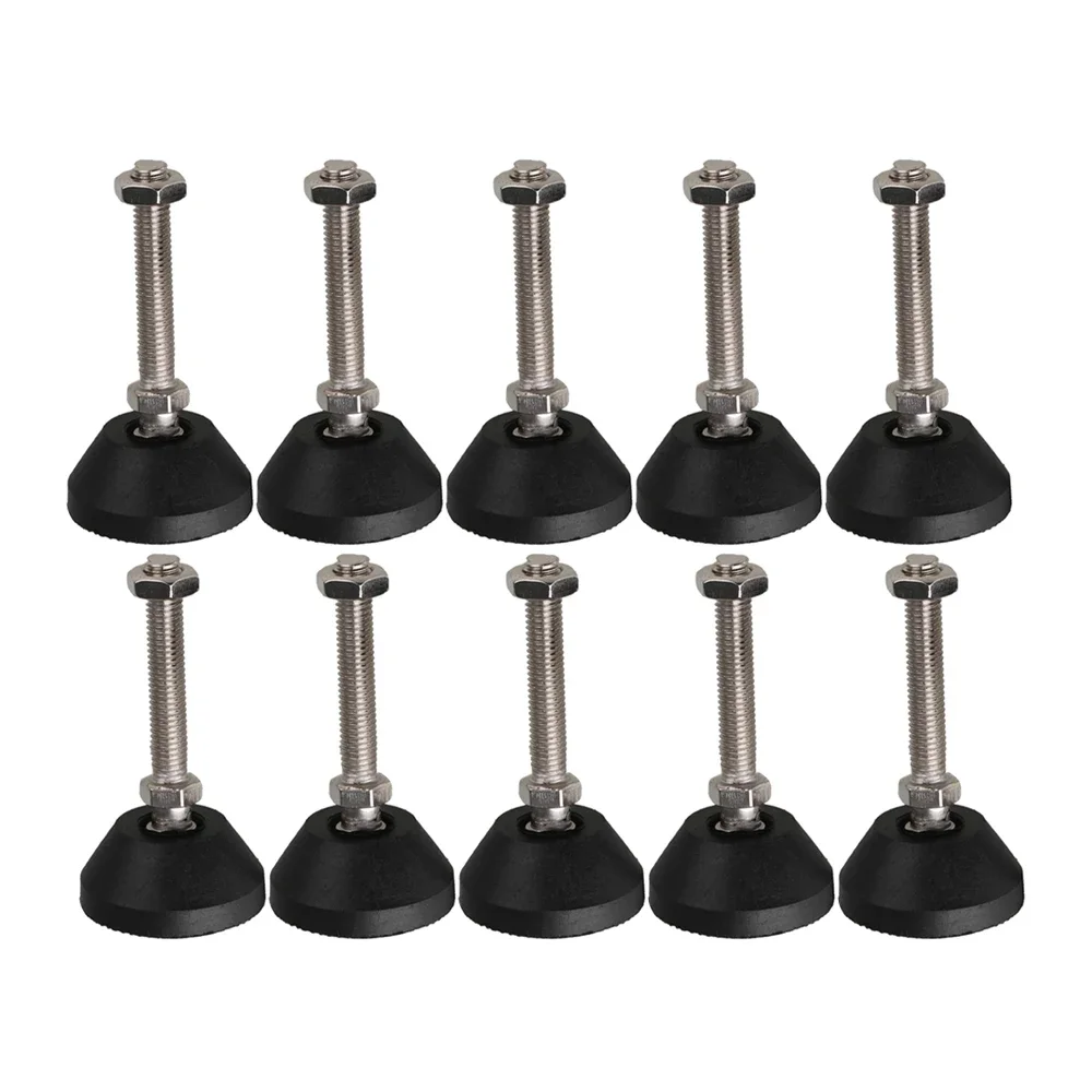 Adjustable Furniture Glide Leveling Feet Pad Dia 40mm Universal Joint Threaded M8 X 50mm Every Pack 10 6 4Pcs
