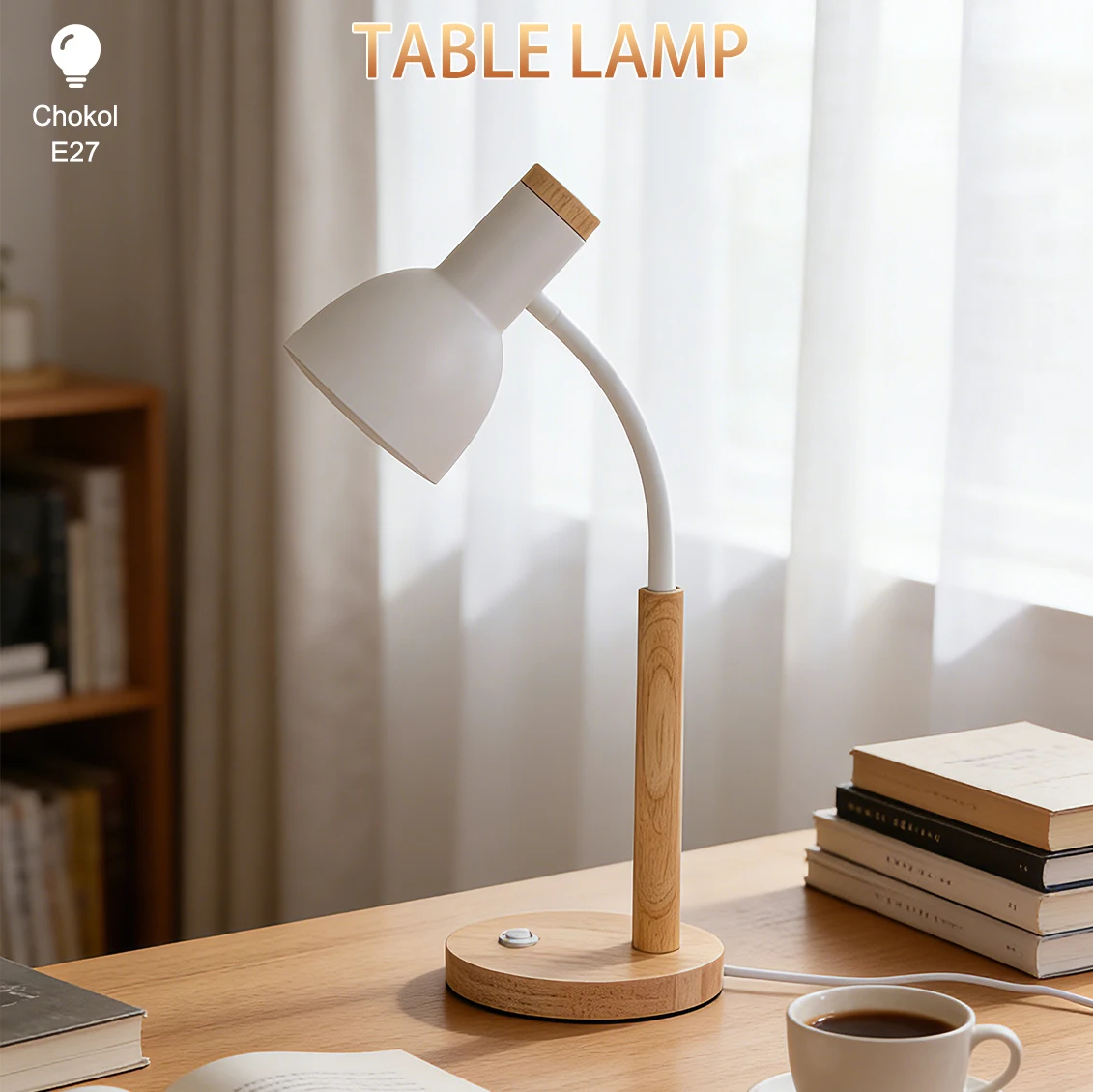 LED Desk Lamp E27 Base Table Lamps Replaceable Bulb Bedside Light Room Led Night Light For Bedroom Office Study Reading Lighting