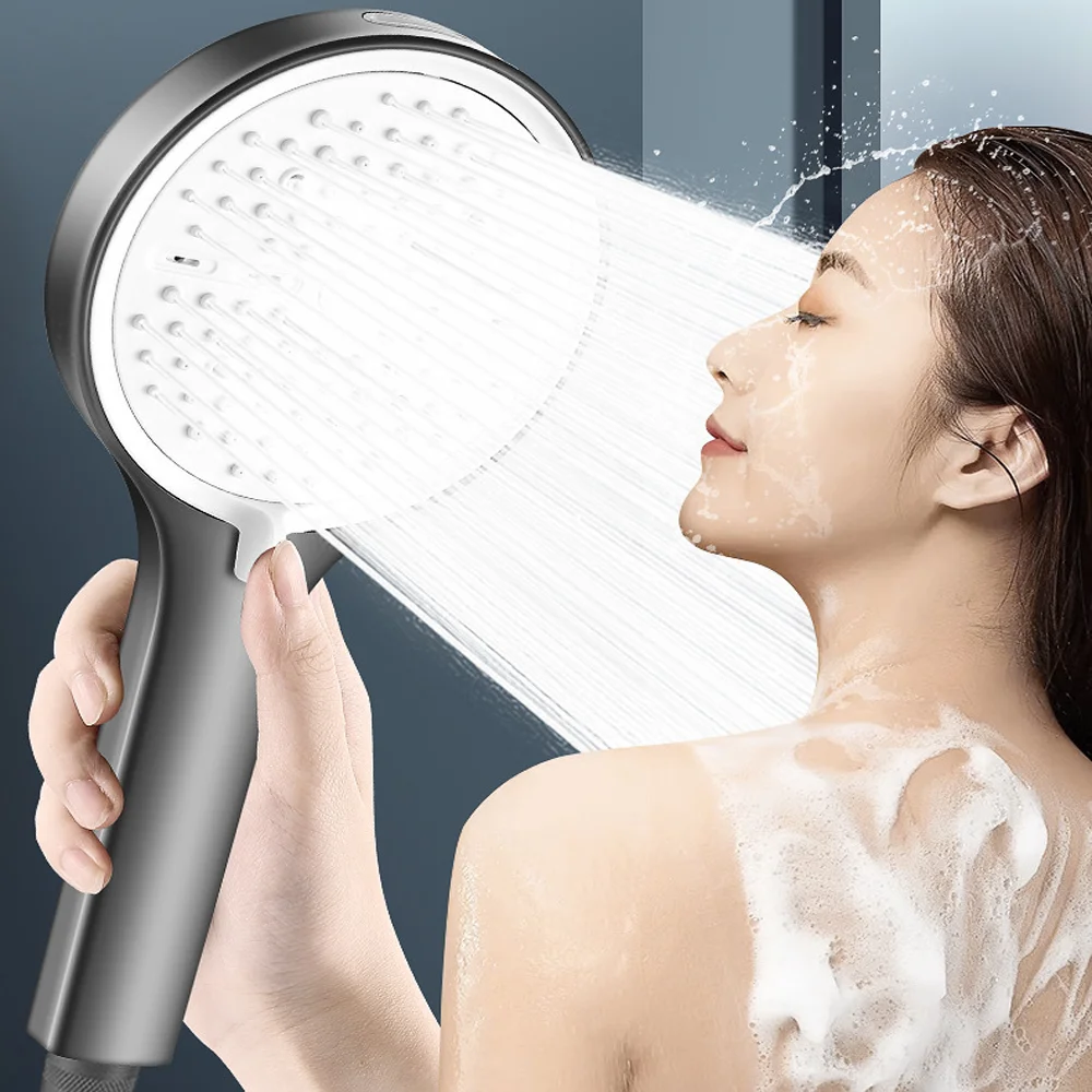 12.5CM Big Panel Shower Head 6 Modes High Quality High Pressure Water Saving Large Flow Shower Faucet Nozzle Bathroom Accessorie