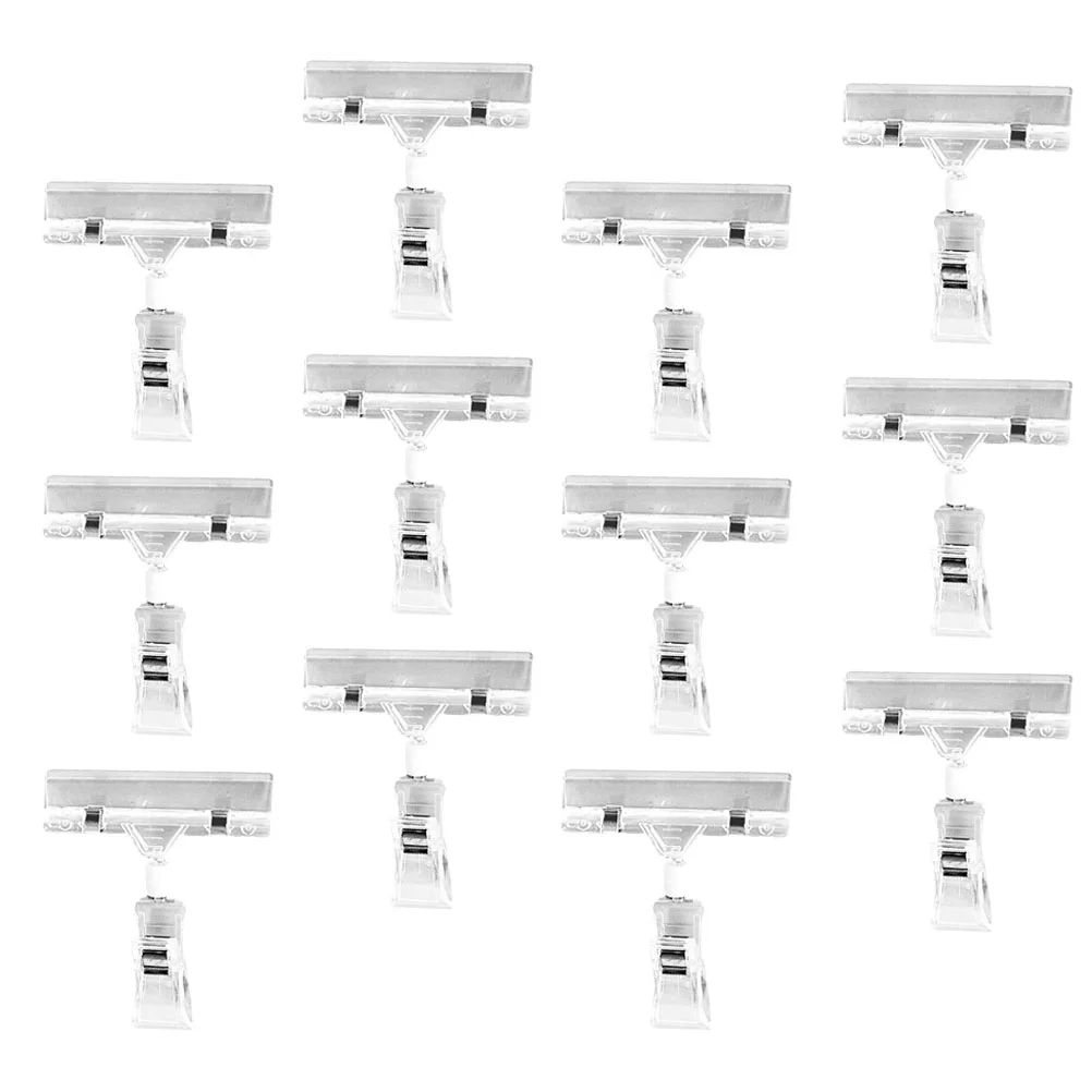 25 Pcs Storage Bins for Shelves Shelf Clip Hanger Price Tags Holder Transparent Label Clamp