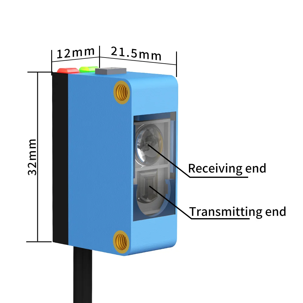 GTRIC Color Marking Label Contrast  Sensor Simple Easy Use 12-24V DC NPN Sensing Distance 10mm One Button Set Phototrical Switch