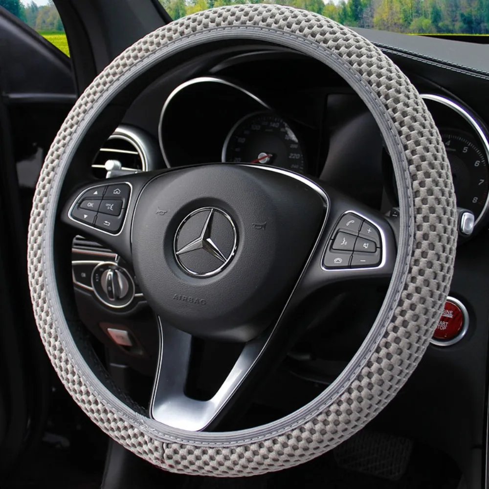 Auto Steering Wheel Cover,Anti Slip Steering Cover,Three-dimensional Mesh Breathable,Universal 37-38cm Car Accessories