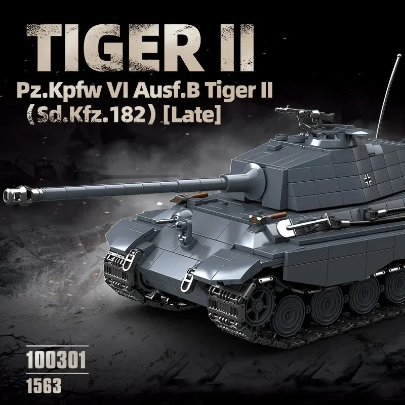 The King Tiger Heavy Tank Sd.Kfz. 182 building blocks black tiger tracked armored car boy toy model 100301