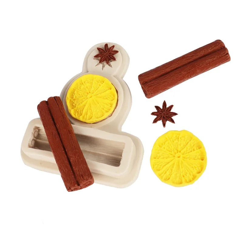 

1PC Lemon Cinnamon Star Anise Silicone Mold Cupcake Candy Baking Mold Chocolate Fondant Cake Decorating Tools