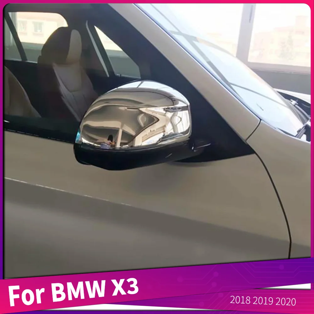 

For BMW X3 2018 2019 2020 ABS Chrome Car Door Side Wing Fender Rearview Reflection Back Mirror Cap Trims Cover