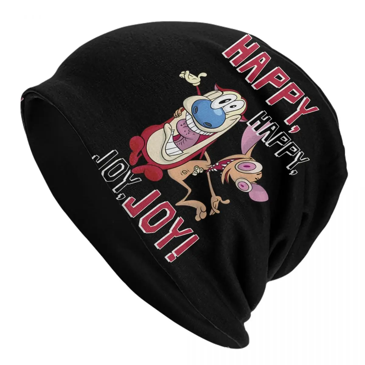 Vintage BFF's Happy Happy Joy Joy Ren and Stimpy Cap Men Women Paragraph Beanie Warm Fashion Hundred Take Ins Pullover