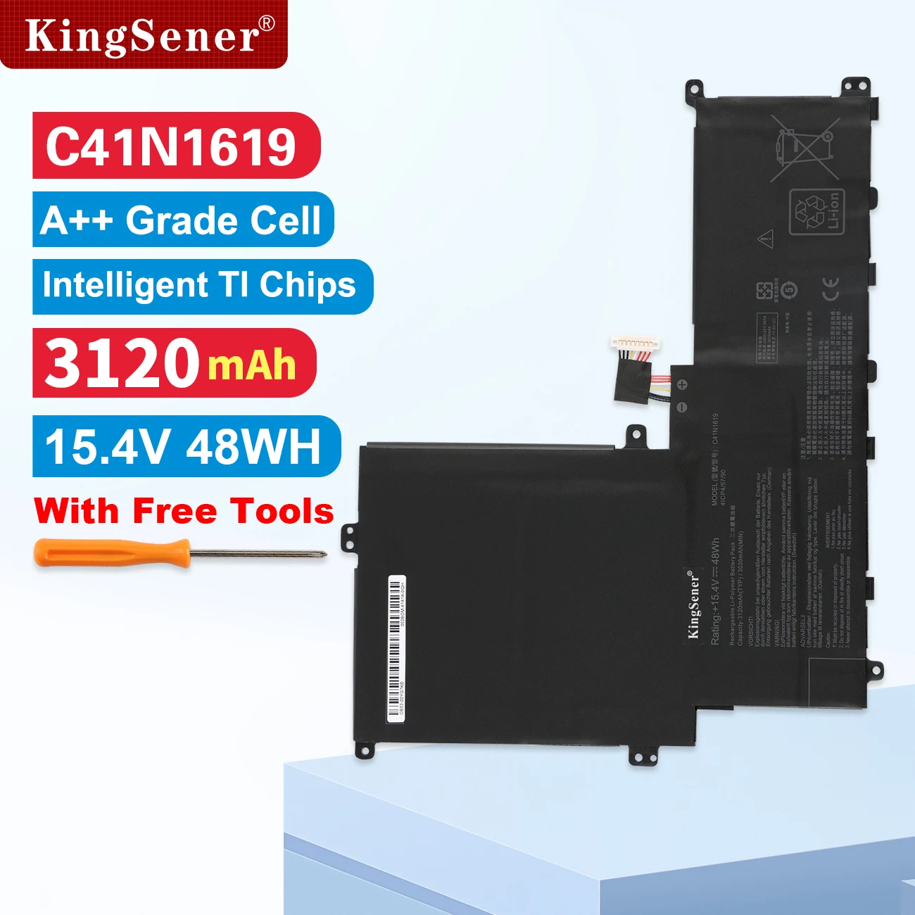 

KingSener C41N1619 Аккумулятор для ноутбука ASUS Pro B9440 B9440UA B9440UA-GV0056R B9440FA-GV0019R серии 0B200-02350100 15,4 В 48 Втч