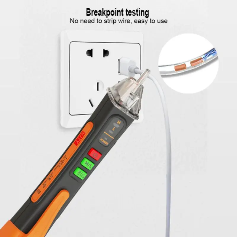 NJTY T02A T02B Non-Contact Voltage Detector AC 12-1000V Live/Neutral Wire Tester Identifier Breakpoint Finder  DIY Tools image 5