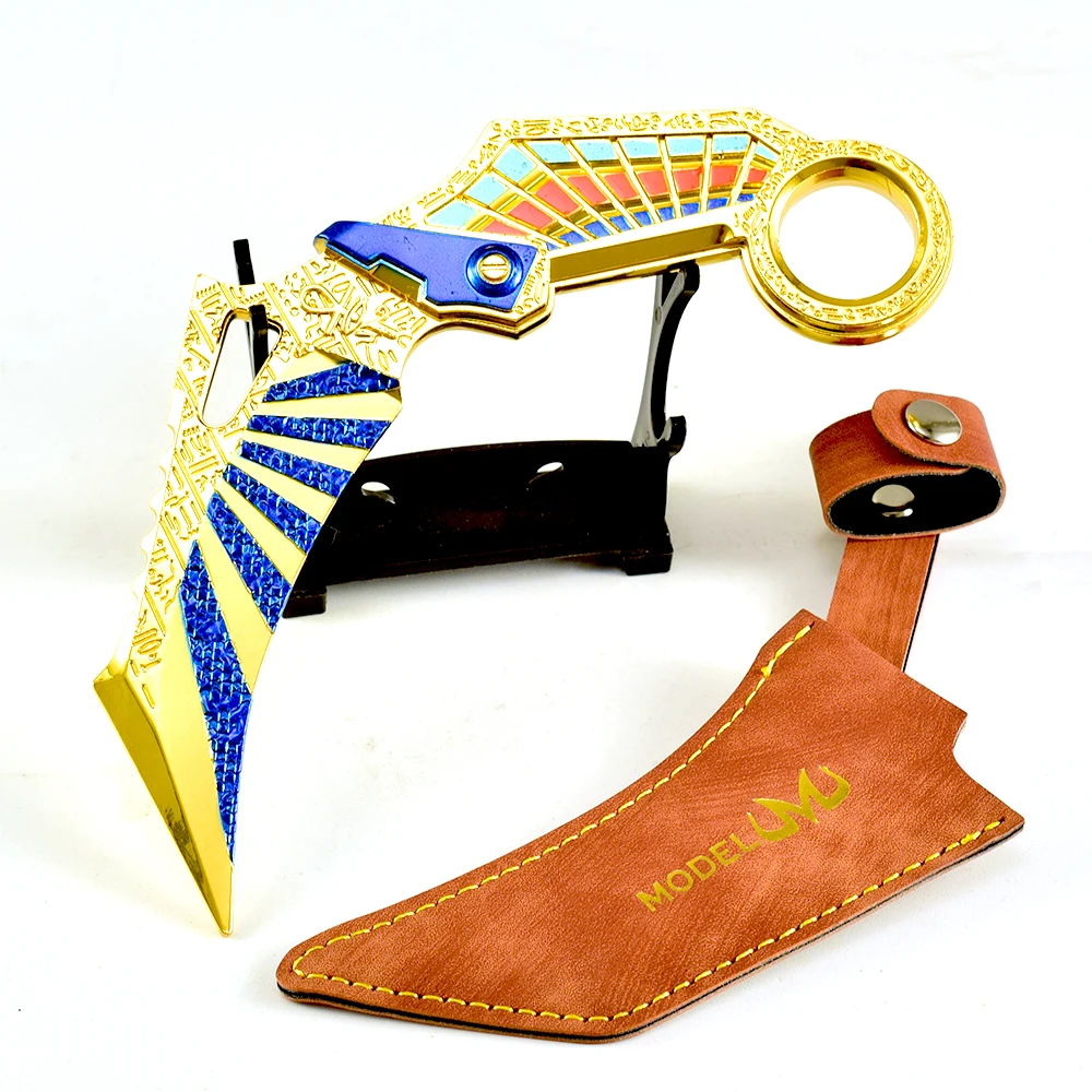 17cm Arena Breakout garras afiladas del Vast Sky Funda de cuero genuino juego Anime aleación Prop garra cuchillo juguete fresco sin cortar regalo seguro para niño