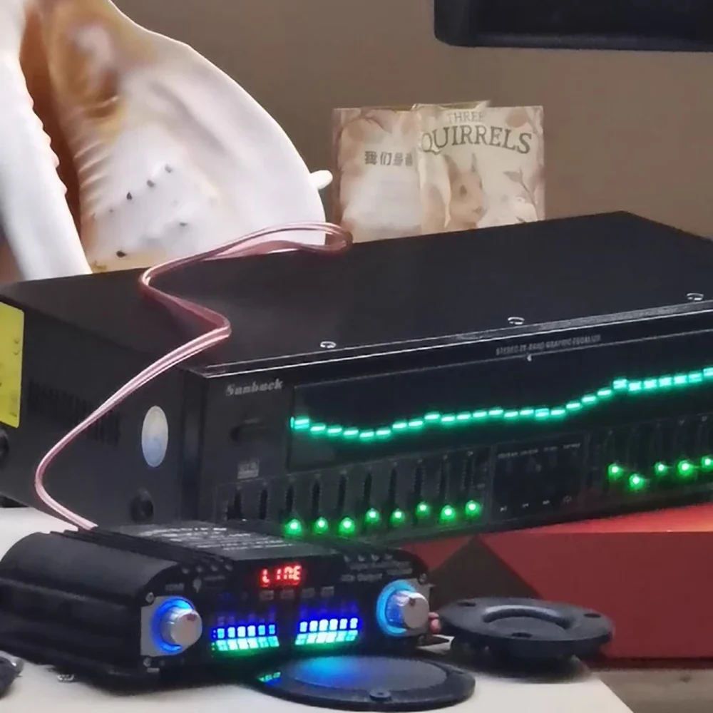 Professional EQ8000 Audio Processor EQ Equalizer - Bluetooth 5.4, Optical/Coaxial Decoder, USB Hi-Fi Preamp with Remote Control