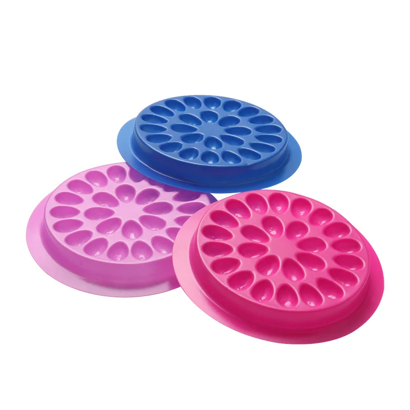 10/50pcs Eyelash Extension Glue Holder Plastic False Eyelashes Glue Adhesive Trays Colored Circular Glue Pallet Pads Beauty Tool