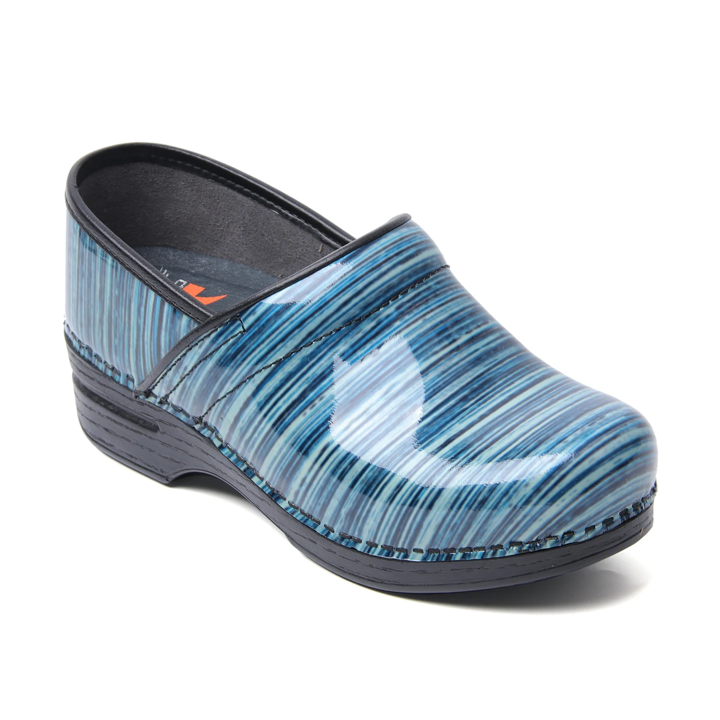 Dansko XP Printed Patent Leather Clogs, Lightweight Non Slip Arch Support Work Shoes for Nurses