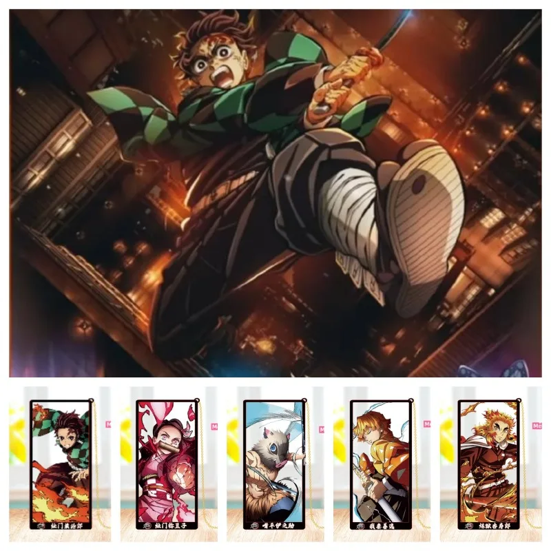 

Demon Slayer Matel Bookmark Anime Figure Tanjirou Nezuko Inosuke Anime Metal Collectible Girt for Book Lovers Student Anime Fans