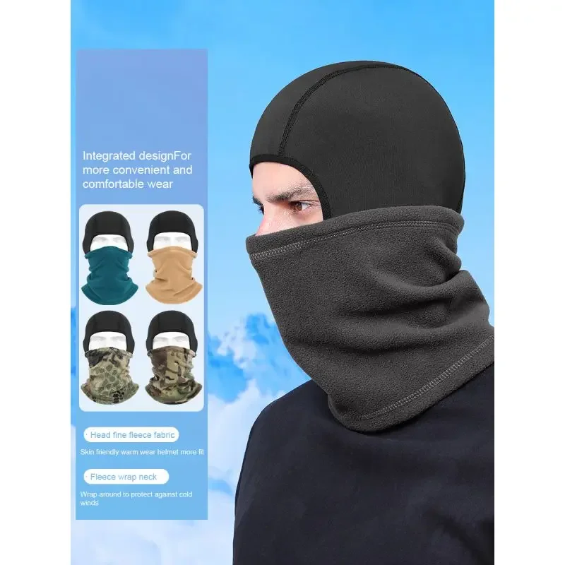 Winter Fleece Balaclava Hat Full Face Cover Mask Sports Neck Warmer Hood Men Women Mountaineering Cycling Cap Windproof Hat