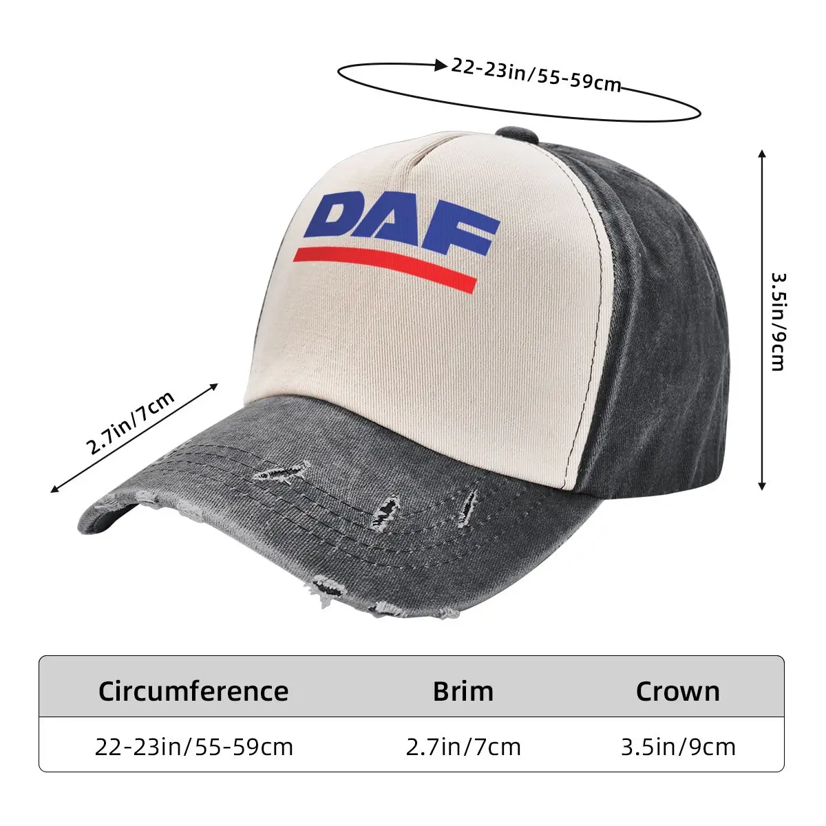 New Color DAF Baseball Cap Cotton Cowboy Adult Washed Casquette