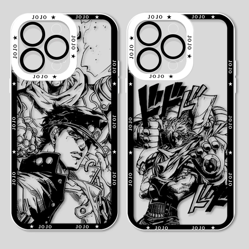 Custodia per iPhone Bizarre Adventure di Anime JoJo per Apple 14 13 12 11 Mini XS XR X Pro MAX Plus SE Angel Eyes Cover trasparente