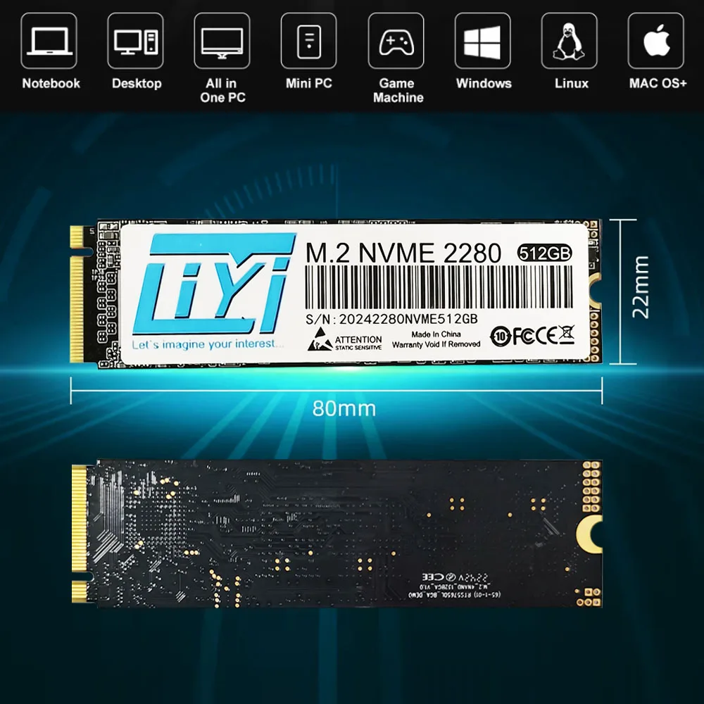 Imagem -02 - Estado Sólido para Laptop e Desktop Ssd M.2 Sata Nvme 2280 128gb 256gb 512gb 1tb 10 Pcs Unidade de