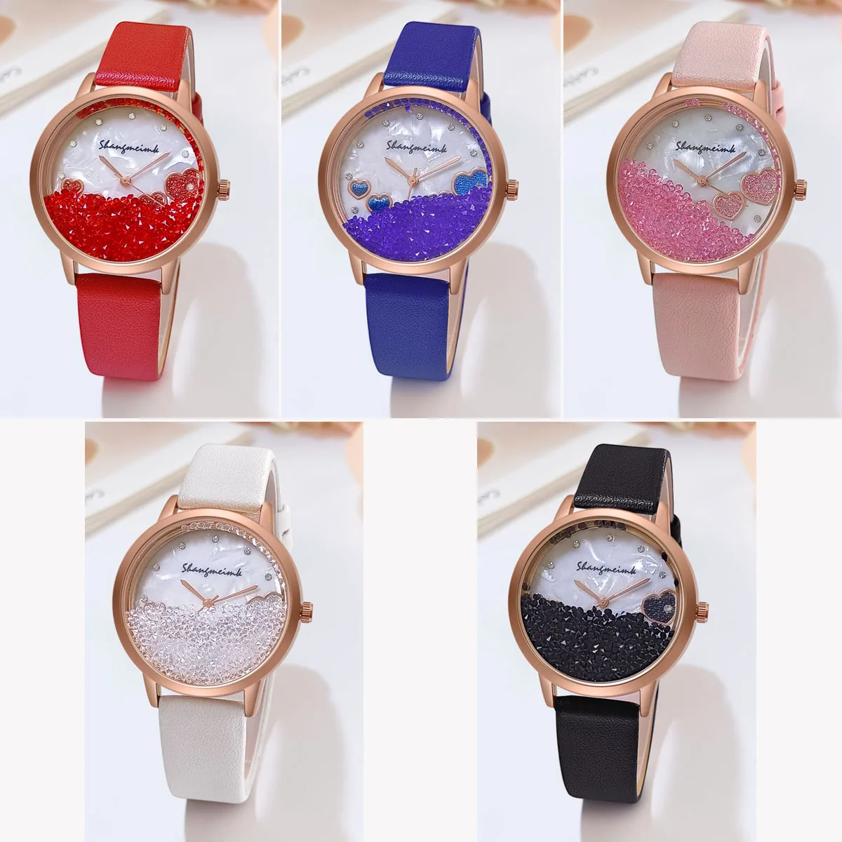 Casual Fashion Luxury Diamond in the Debris Women Belt Quartz Watch