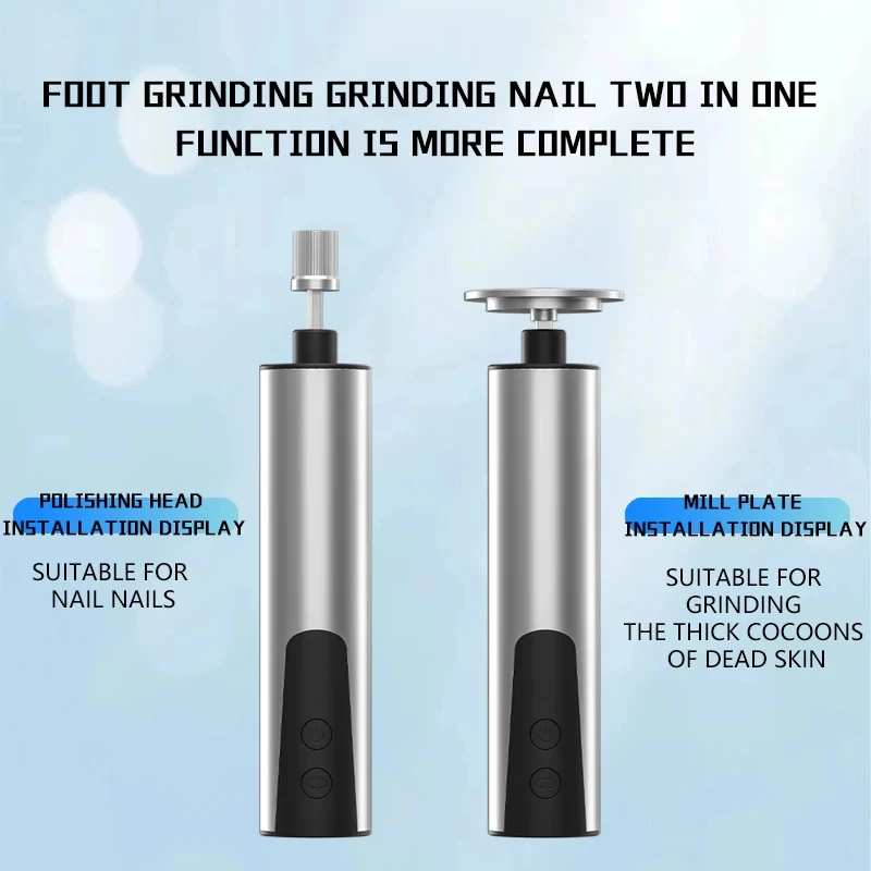 Foot Care File Electric Foot Callus Remover Leg Heels Remove Dead Skin Pedicure Tool Set and Replacement Sandpaper image 3