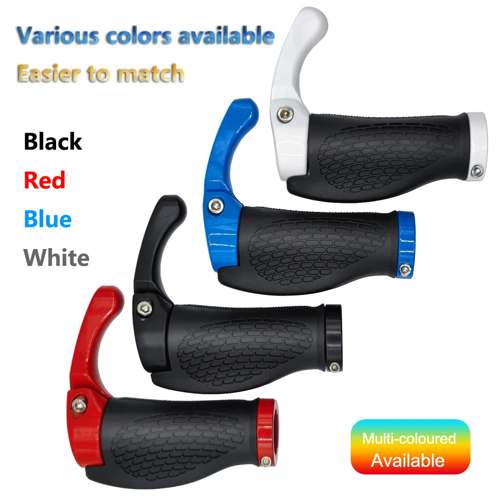 Bicycle Grip Handlebar Long Short Ergonomic Anti Skid Lock on Handle Cover with Bar Ends Aluminum Grips MTB Bike Accessories