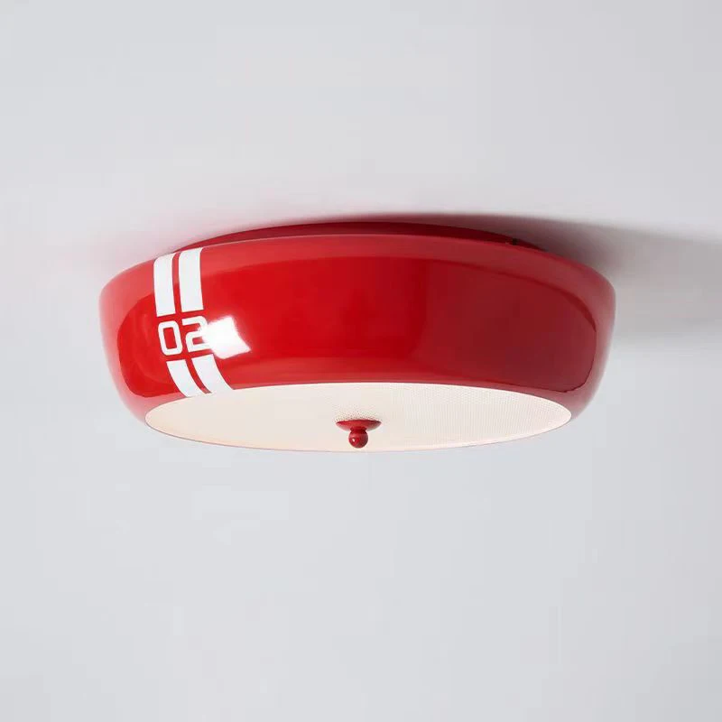 Retro LED red ceiling light bedroom living room simple art study ceiling light