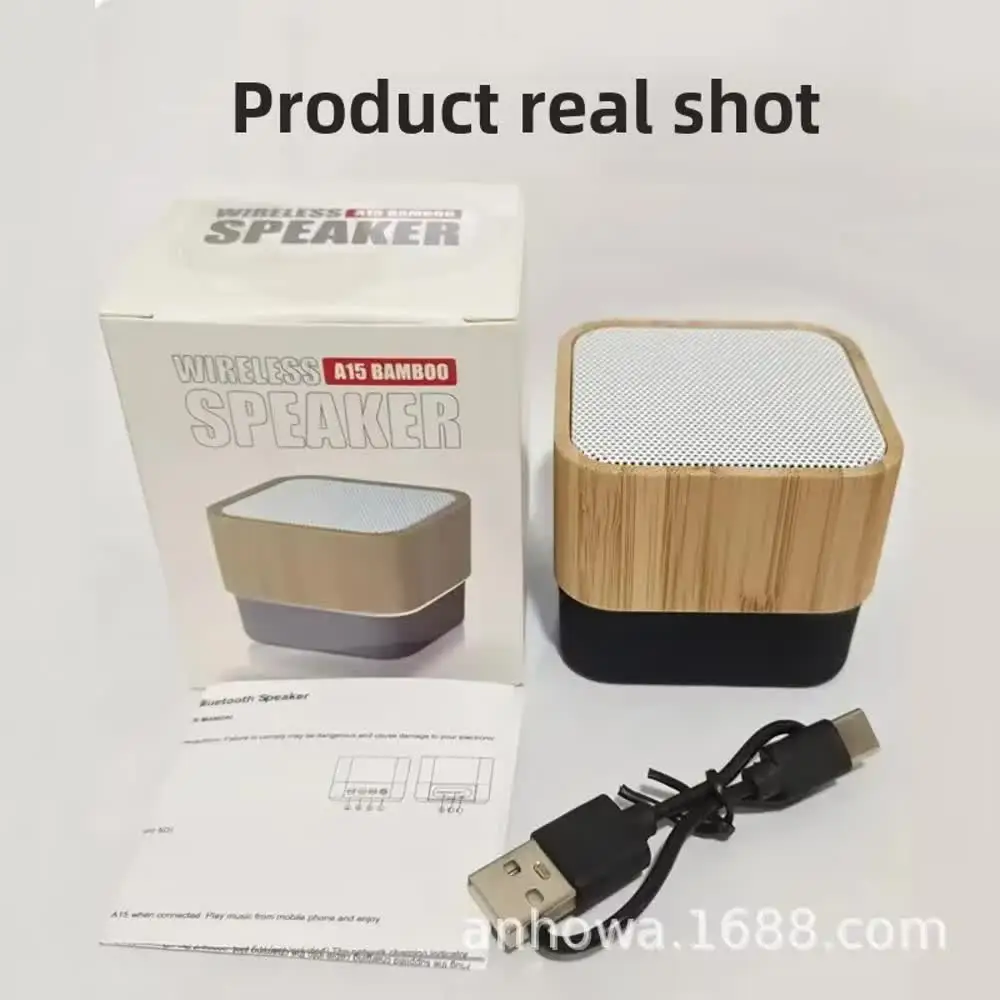 Portable Wireless Bamboo Bluetooth Speaker Outdoor Card Insertion Computer Desktop Car Use Reddish Blue Royal Blue Sound System