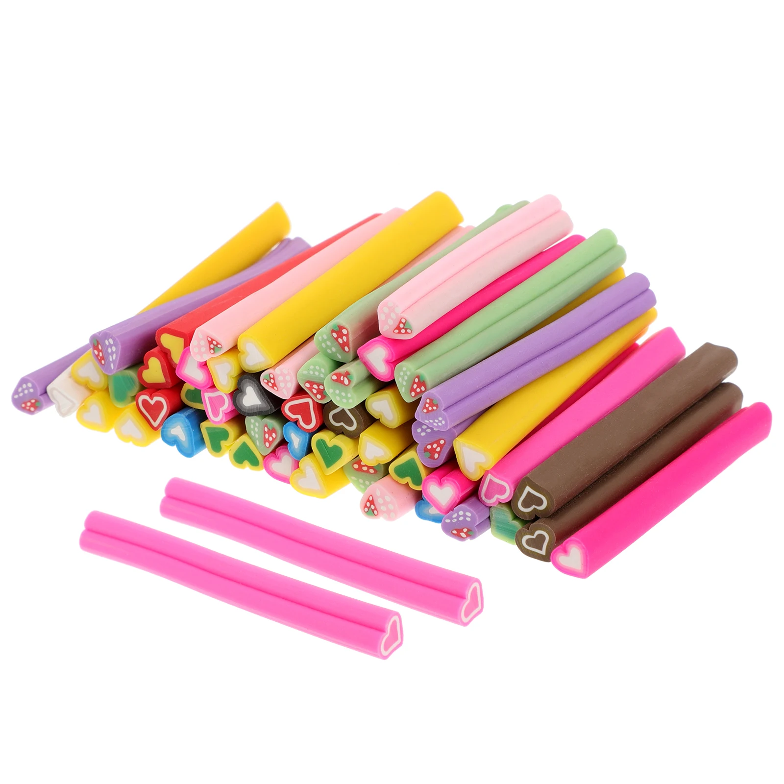 

50 Pcs Cane Nail Stickers Stickers Sticks Bright Colors 3D Fruit Customizable Nail Decoration DIY Crafts