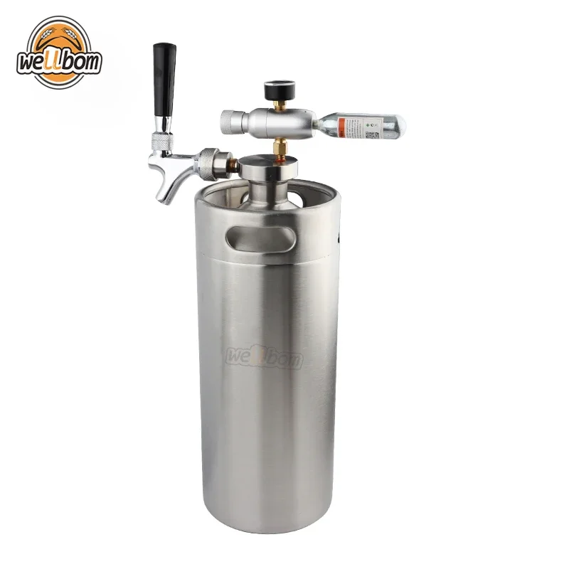 Homebrew Draft beek Keg 3.6L Stainless Steel Mini Beer Barrel with Tap Dispenser System