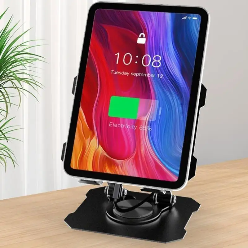 

652F Aluminum Desk Holder with Full 360 Rotation and Stable Weight Support for Tablets