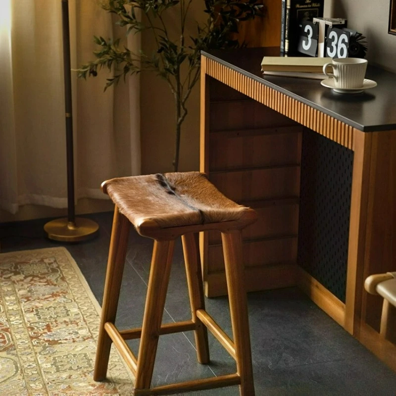 بار البراز الإقامة المنزلية الخشب الصلب الصوف والجلود بار كرسي مرتفع المنزلية جزيرة الجدول الطعام البراز #1
