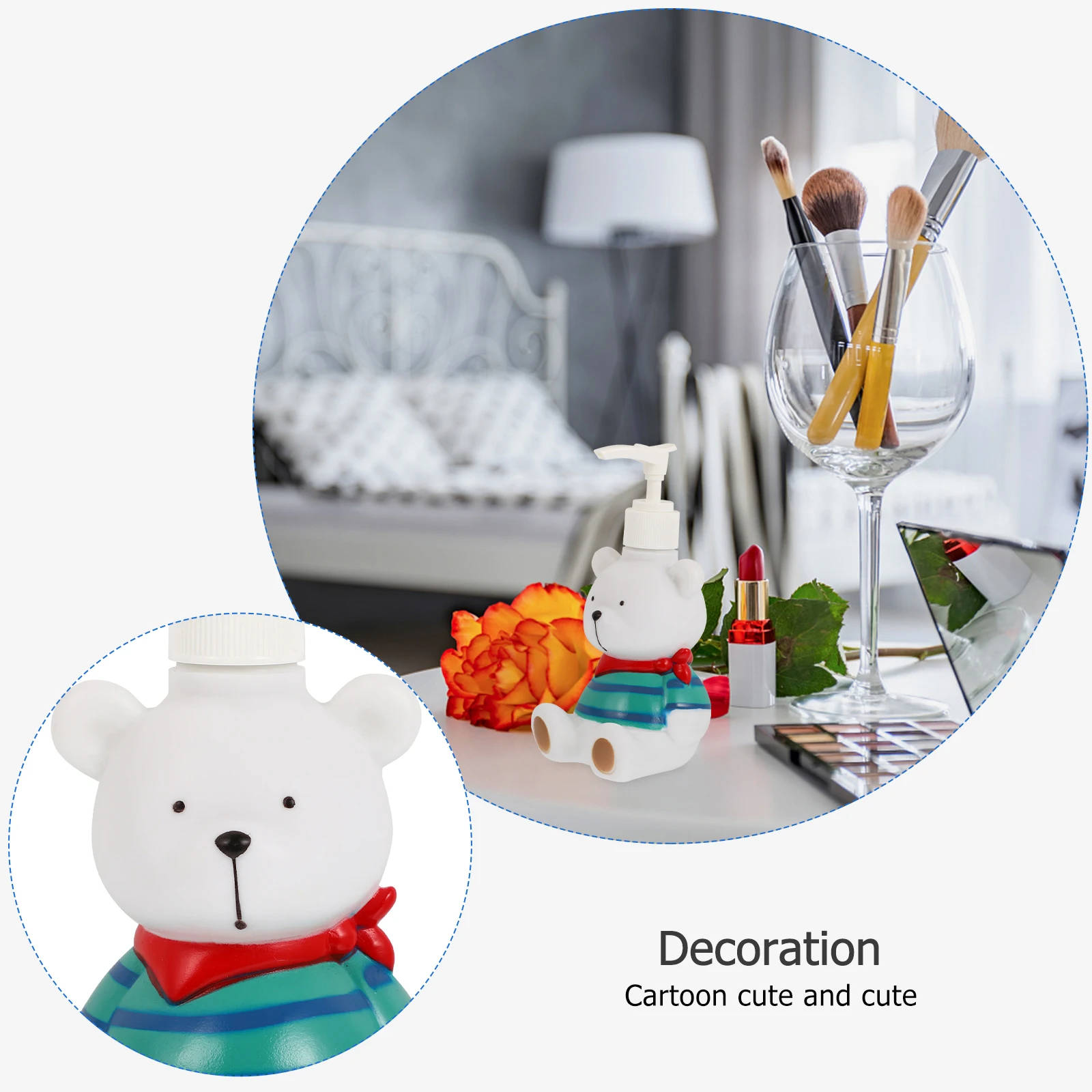

1pc Reusable Cartoon Lotion Pump Bottle For Travel Refillable Soap Dispenser Empty Container Press Type Bathroom Decor