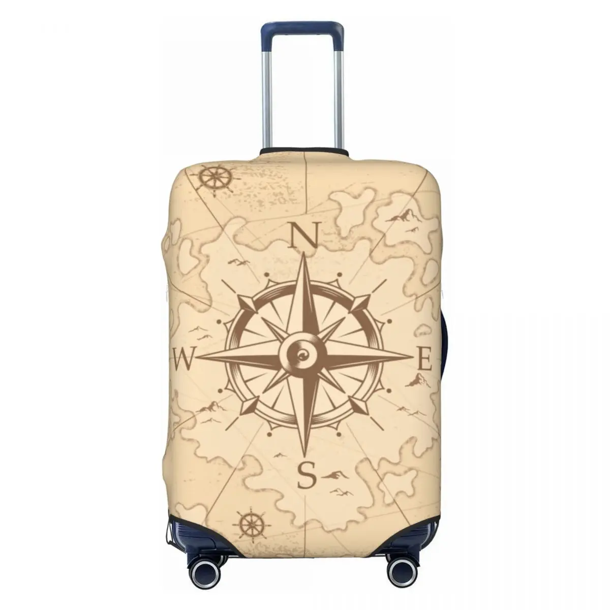 

Vintage Pirate's Map Luggage Cover Elastic Nautical Compass Sailor Travel Suitcase Protective Covers Suit For 18-32 inch