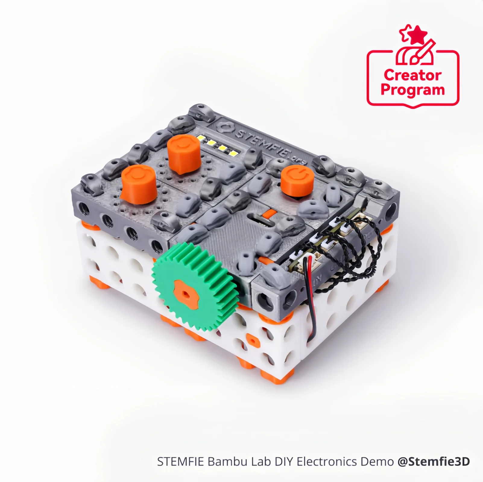 Для проектов BambuLab STEMFIE Maker World Infinity Gears Creator Program DlY Electronics Demo Battery Pack BOX HLD AAAx4 6V SWT