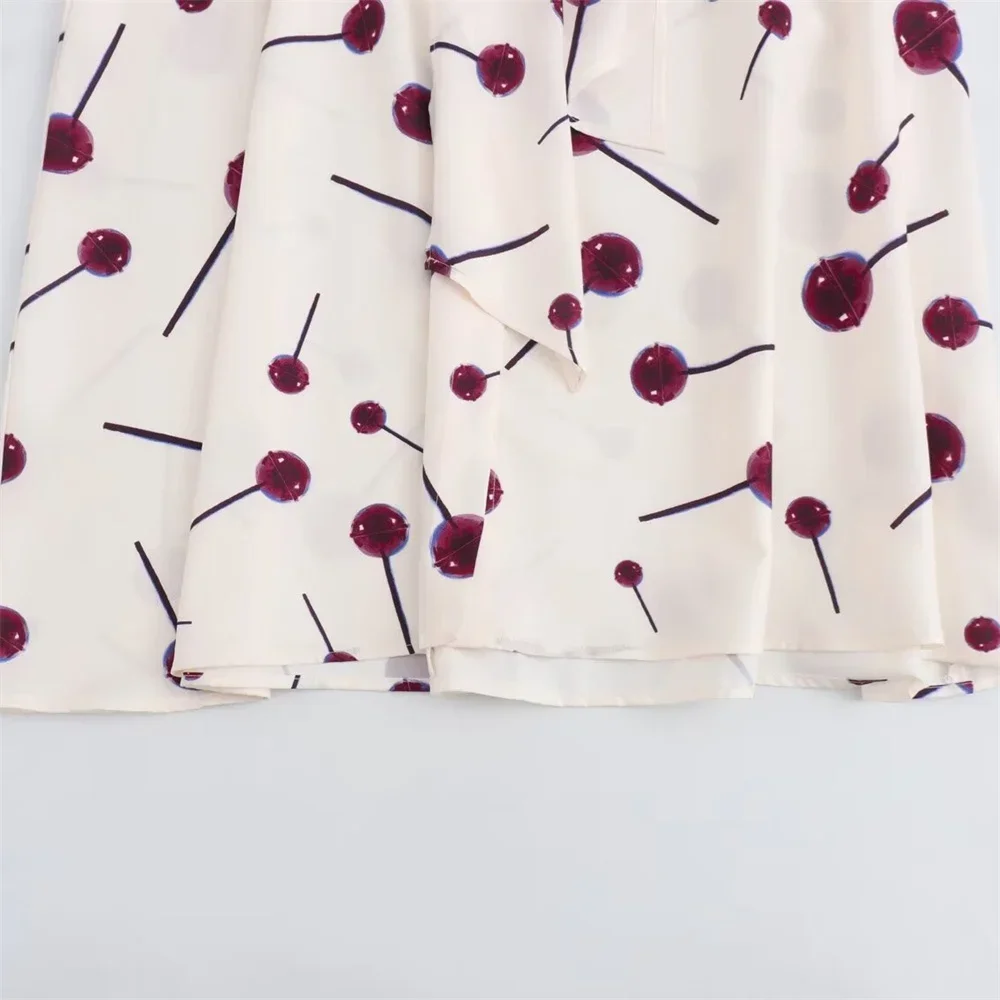 LIBIELIY LIBIELIY 2025 Summer New Women's European And American Style Fashion And Temperament Printed Poplin Shirt Dress