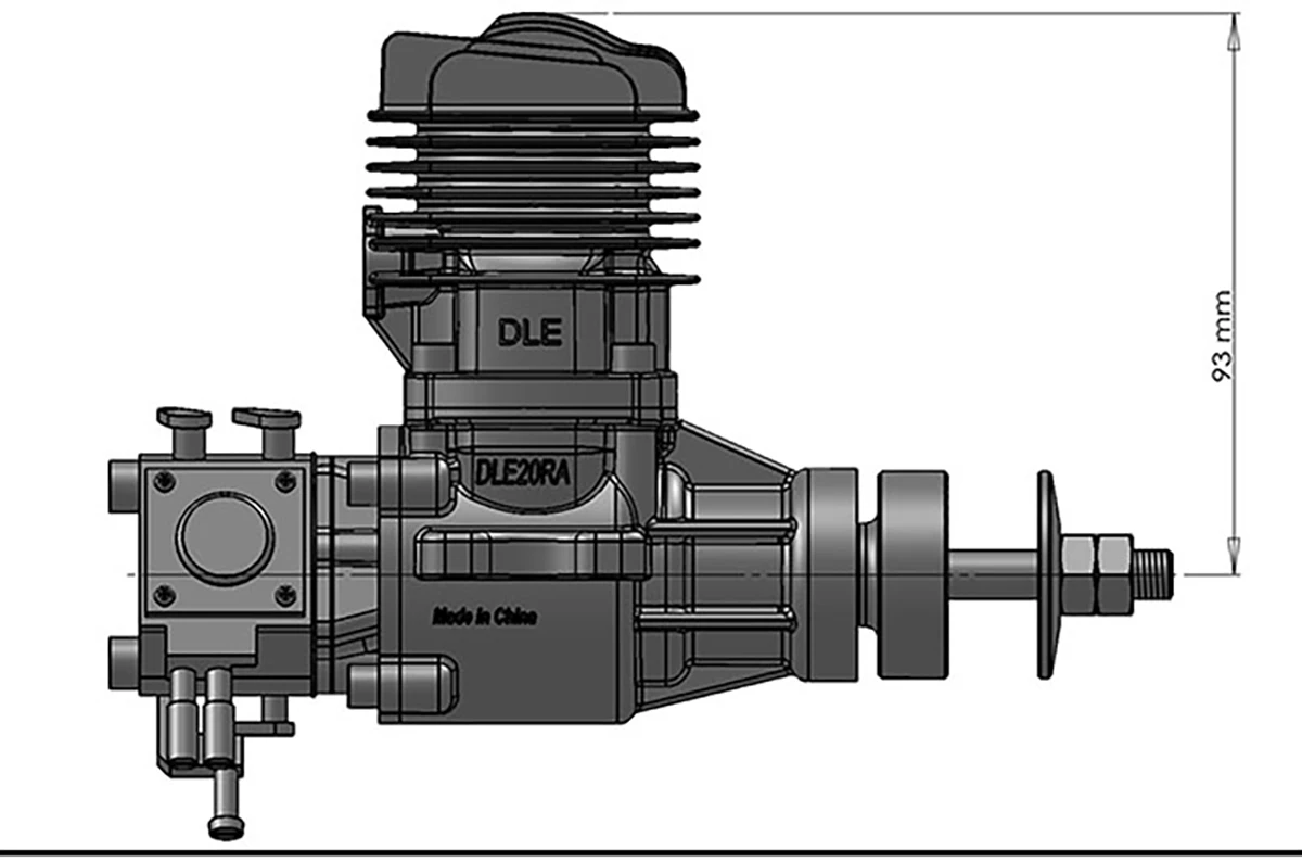 20cc DLE 20RA 2-Stroke Single Cylinder Rear Exhaust RC Industrial Engine
