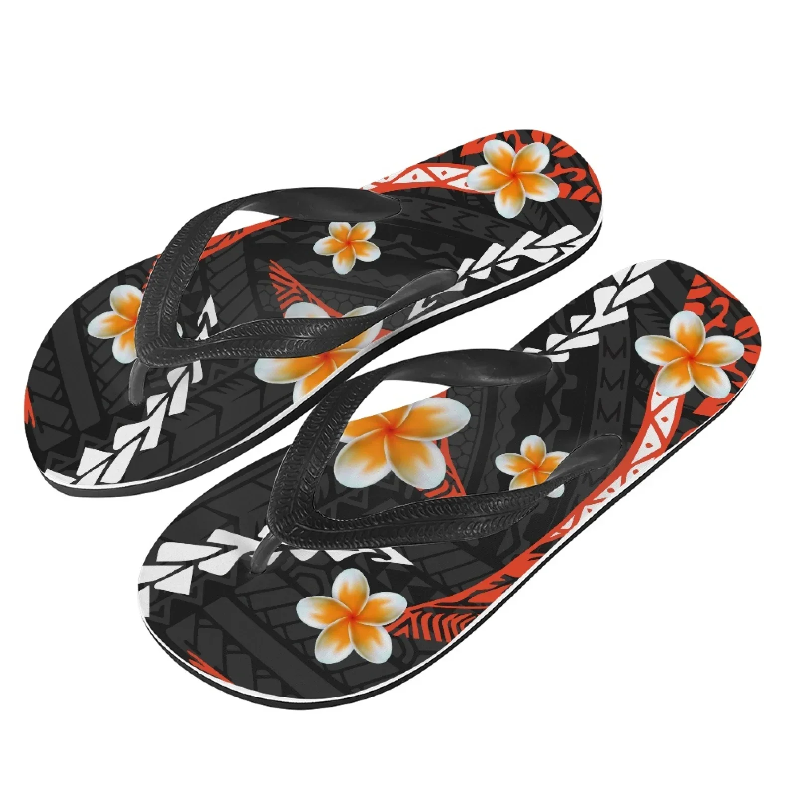 Polynesian Tribal Hawaiian Totem Tattoo Hawaii Prints Men\'s Slippers Summer Beach Shoes Non-slip Sport Flip Flops Comfort Casual