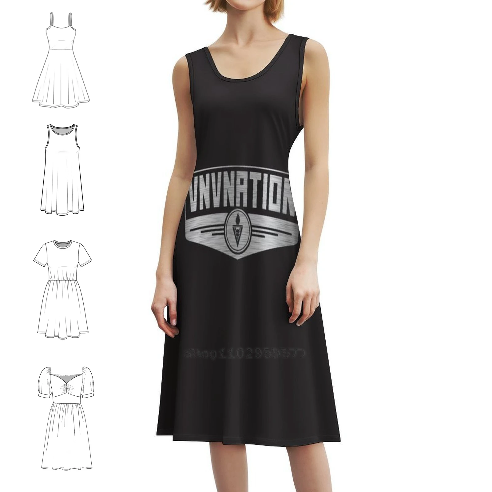 [الطبعة الأصلية] فستان V Nation V Skinny Band مثير للإجازات للنساء فستان قصير لحفلات الشاطئ وأعياد الميلاد الإصدار الأصلي V