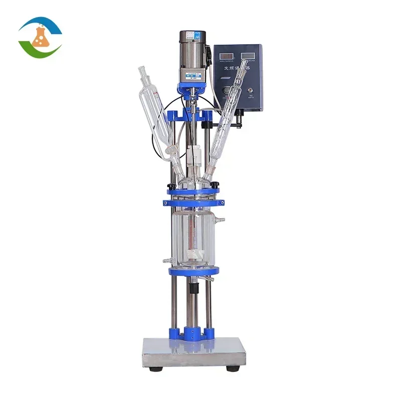 LA warehouse in stock 2L 5L 10L Chemical Lab Equipment Double Jacketed Glass Reactor Reaction Kettle Single Layer Glass Reacor