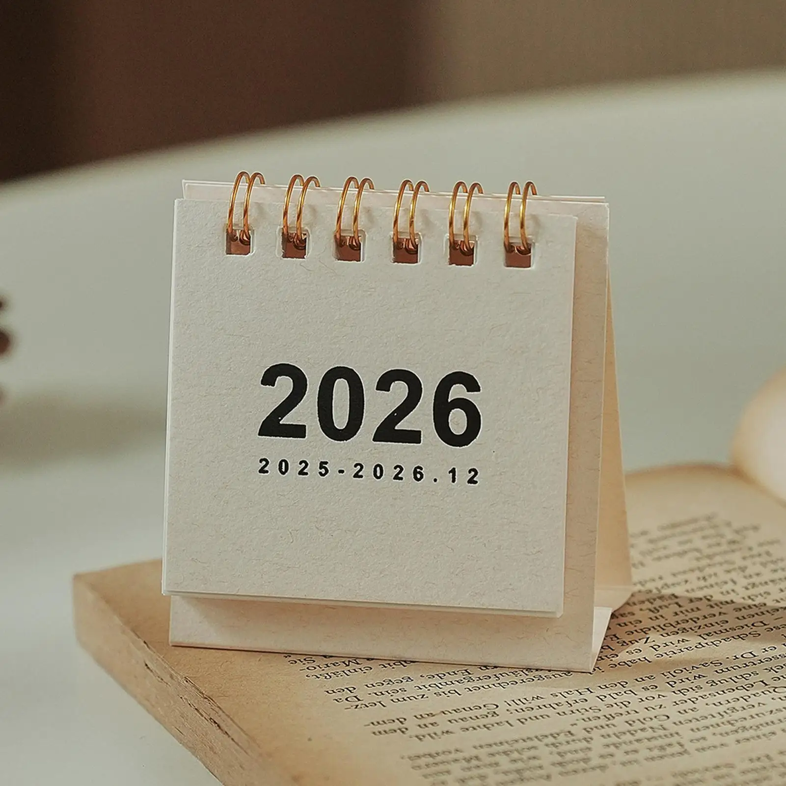2026 Mini Desk Calendar Casual Style Solid Color Portable Calendar Desktop Ornament Check-In Plan Small Desk Calendar
