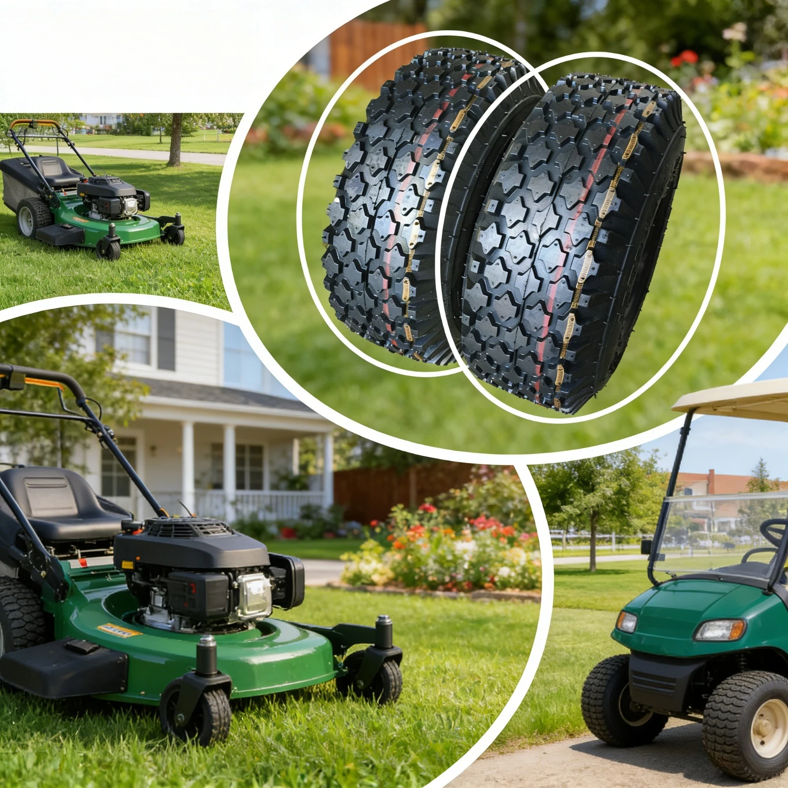 

Replace tires G33001641 ZY 4.10/3.50-4 2PR QM605*2 Heavy Duty Tire, Excellent Anti-Slip & Wear-Resistant Performance, MP