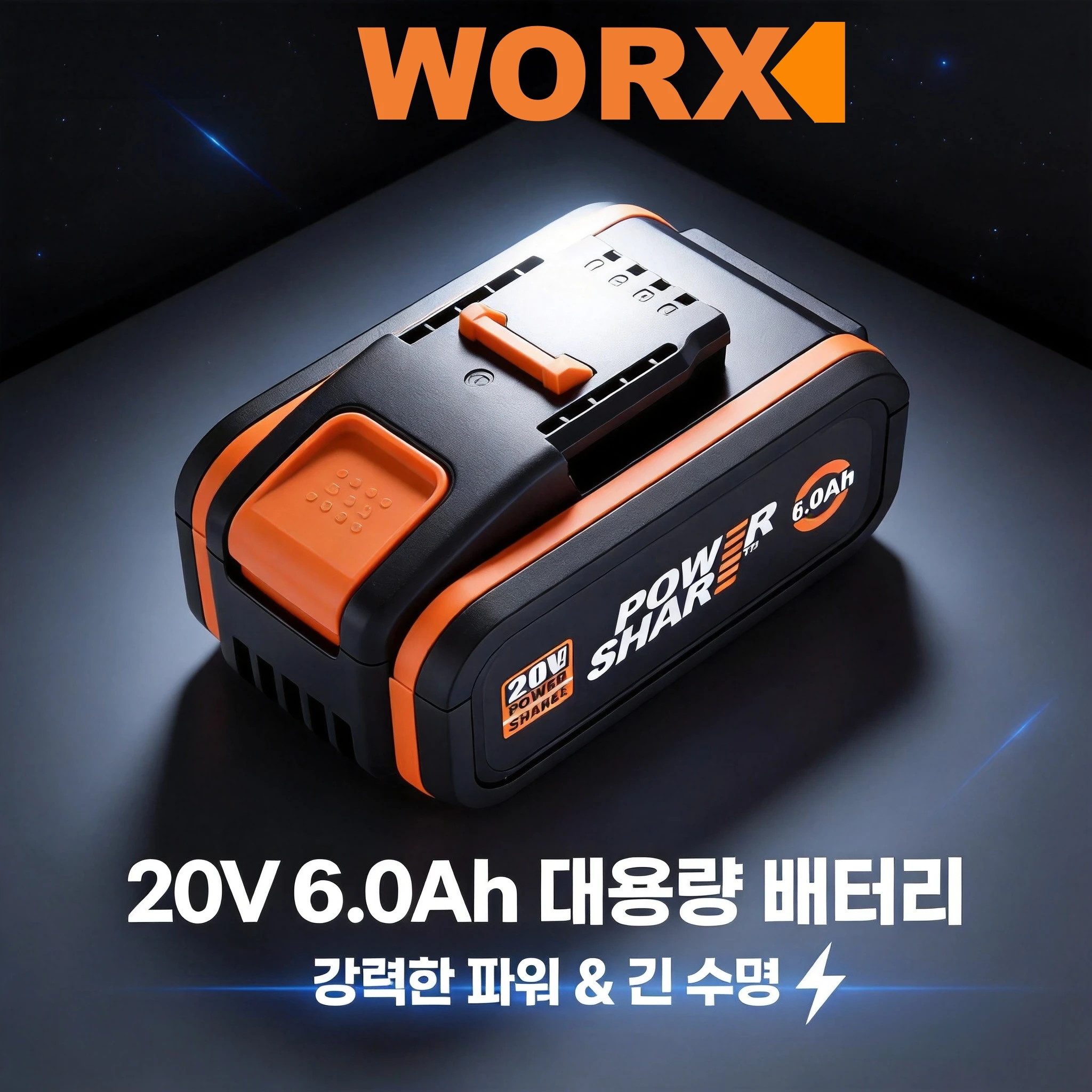 For WORX Tool - Original 20V 4.0Ah/6.0Ah/8.0Ah Lithium Battery WA3553 WA3551 WA3553.1 WA3572 WX390, Rechargeable
