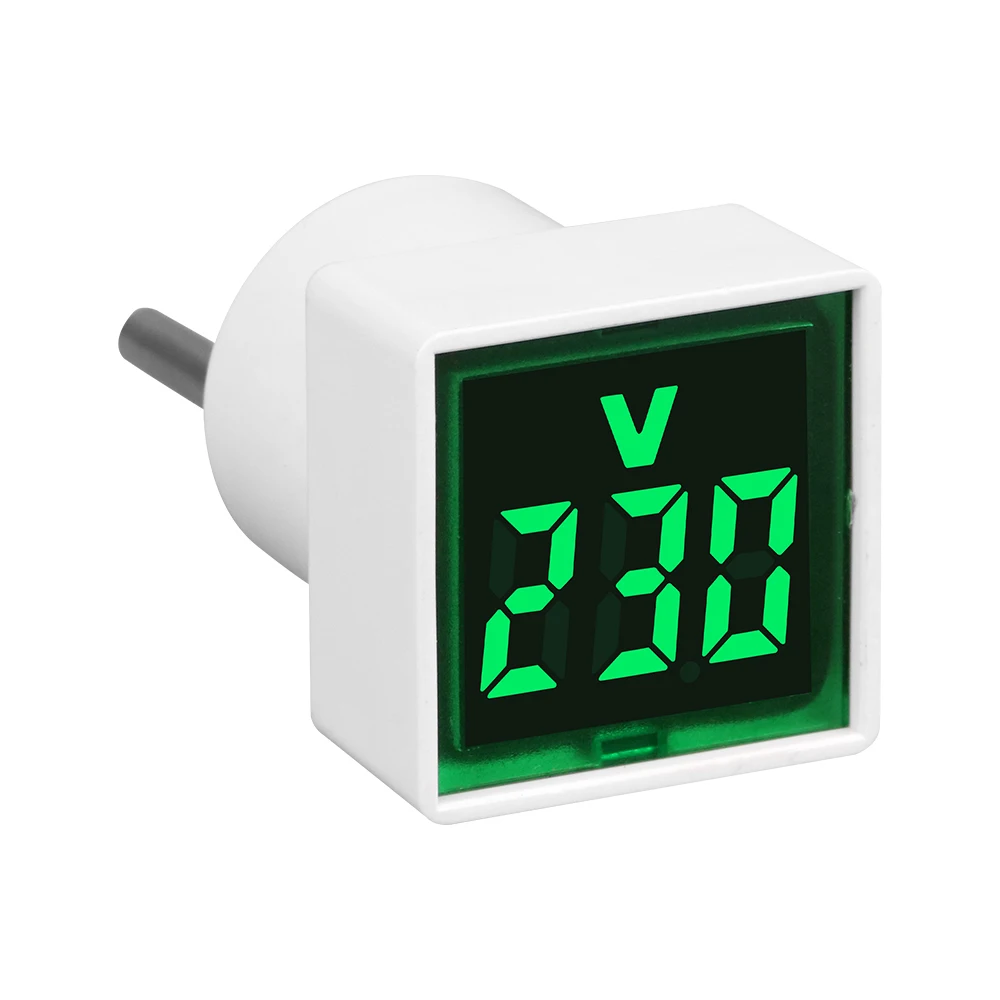 AC 220V/230V Mini Digital Voltmeter EU Plug Type Household Voltage Tester LED Digital Display Voltage Monitor Indicator 50-500V