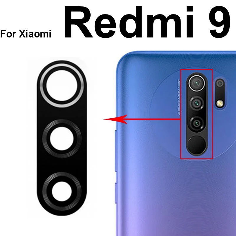 Back Rear Camera Glass Lens With Sticker Glue For Xiaomi Redmi 10 9 8 7 6 Pro 9T 9C 9A 8A 7A 6A Back Camera Glass Lens Adhensive