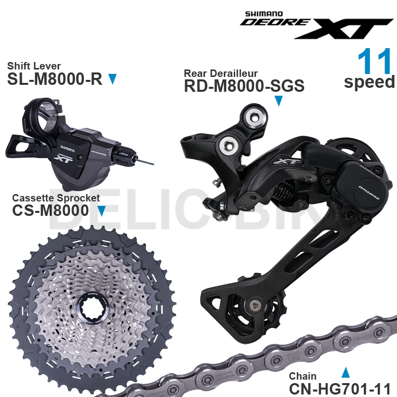 SHIMANO DEORE XT M8000 1x11Speed Groupset Shifter  SL-M8000 CN RD-M8000 Rear Derailleur CS-M8000 Cassette 11-42T/46T MTB Bike