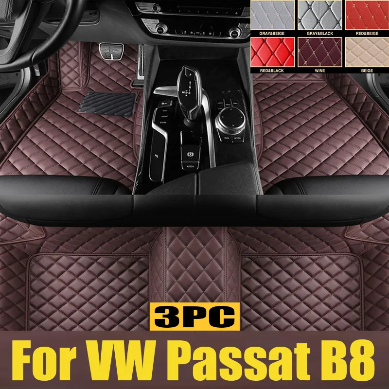 

Custom Made Leather Car Floor Mats For VW VW Passat B8 2017 2018 2019 2020 Carpets Rugs Foot Pads trunk mat