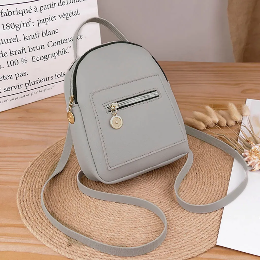 New Fashion Women Backpack Mini Soft Touch Multi-Function Small Backpack Female Ladies Solid Classic Convenient Shoulder Bag